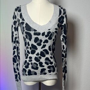 Leopard Print V-Neck Sweater
